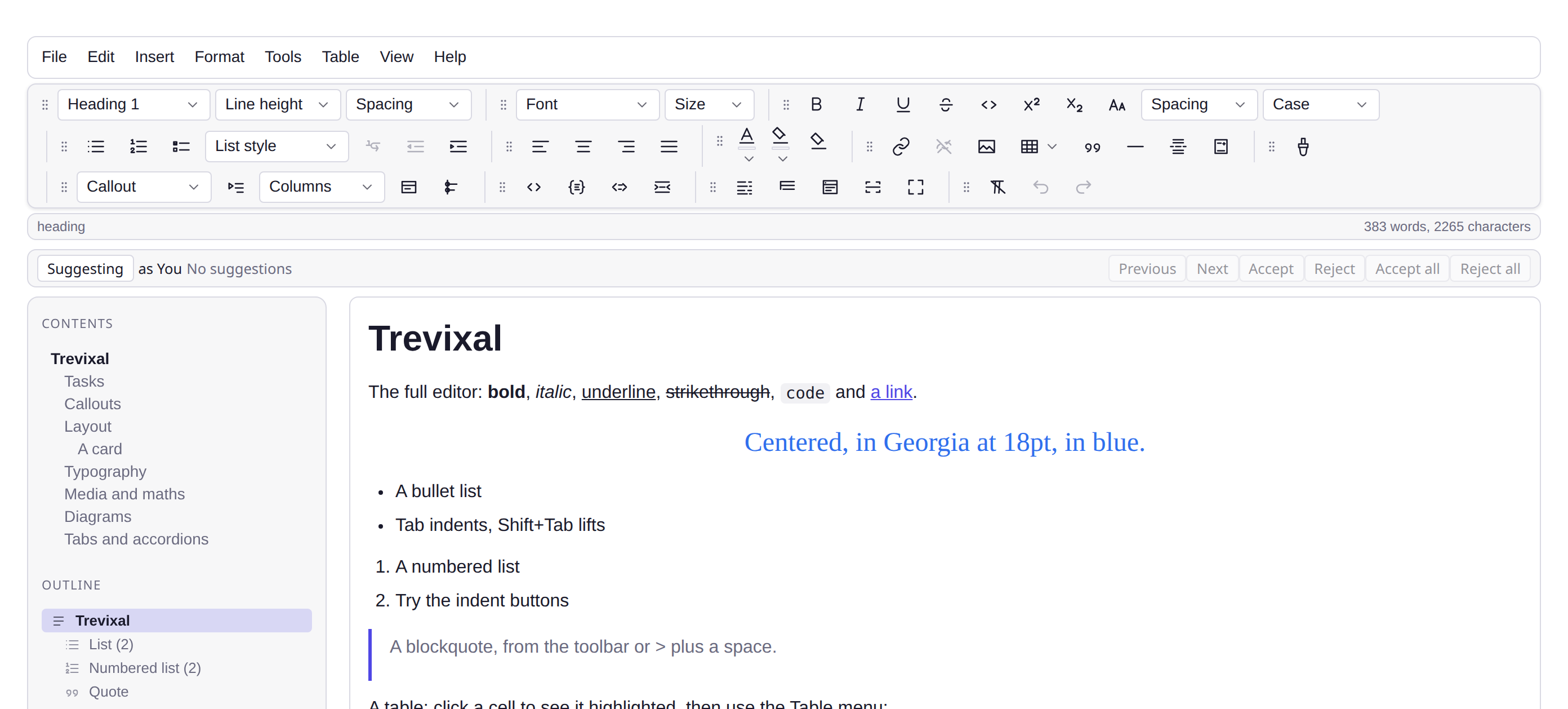 The Trevixal editor